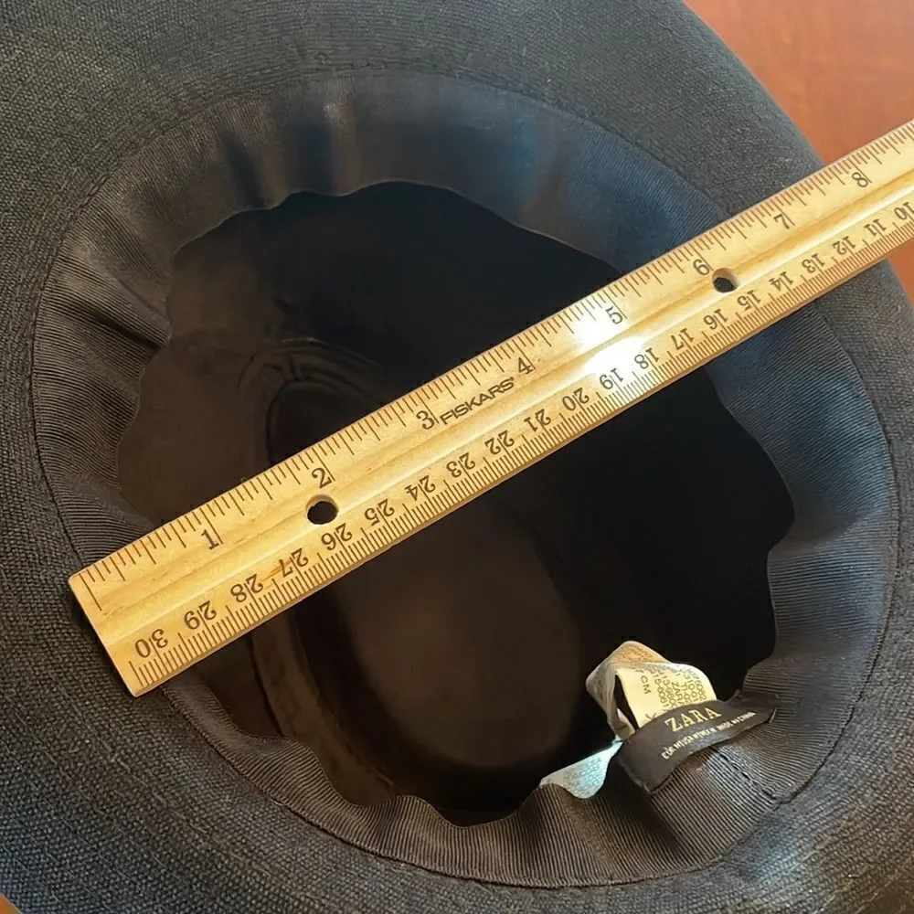 Zara Black Fedora Hat - M/57CM